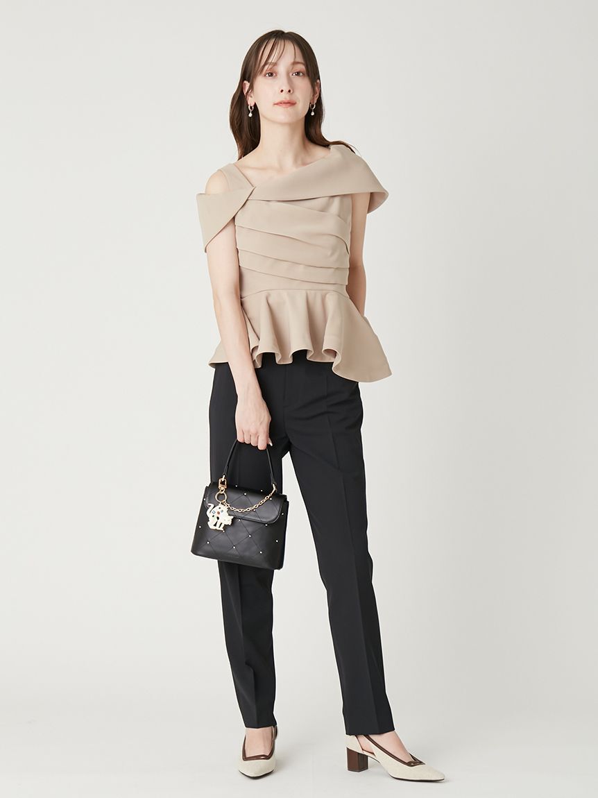 FRAY I.D「オフショルカラーアシメペプラムトップス」|Tシャツ・カットソー|