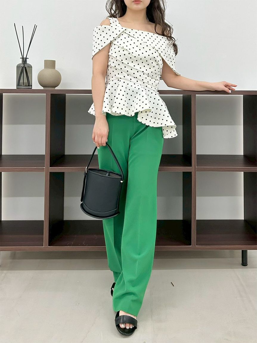 FRAY I.D「オフショルカラーアシメペプラムトップス」|Tシャツ・カットソー|