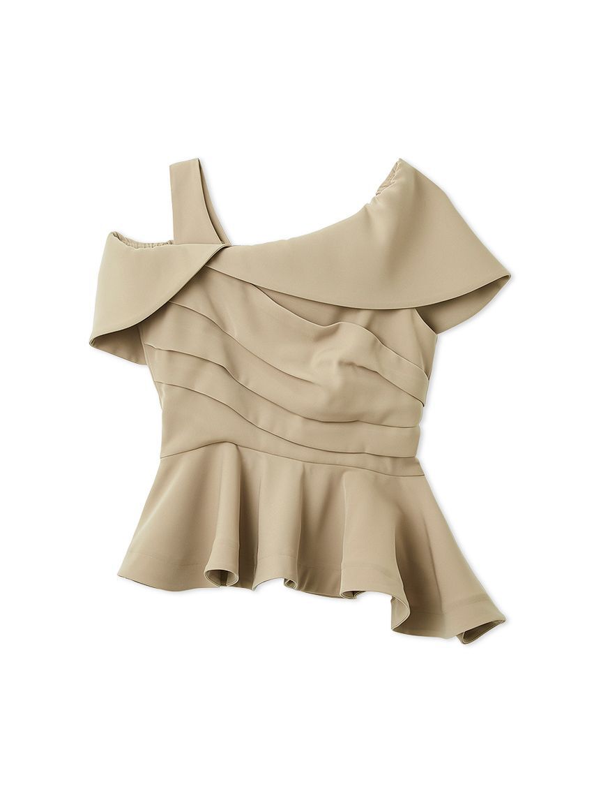 FRAY I.D「オフショルカラーアシメペプラムトップス」|Tシャツ・カットソー|BEG