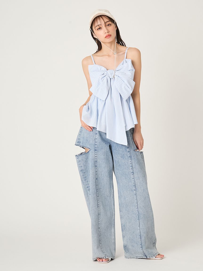 FRAY I.D「リボンペプラムキャミトップス」|キャミソール|