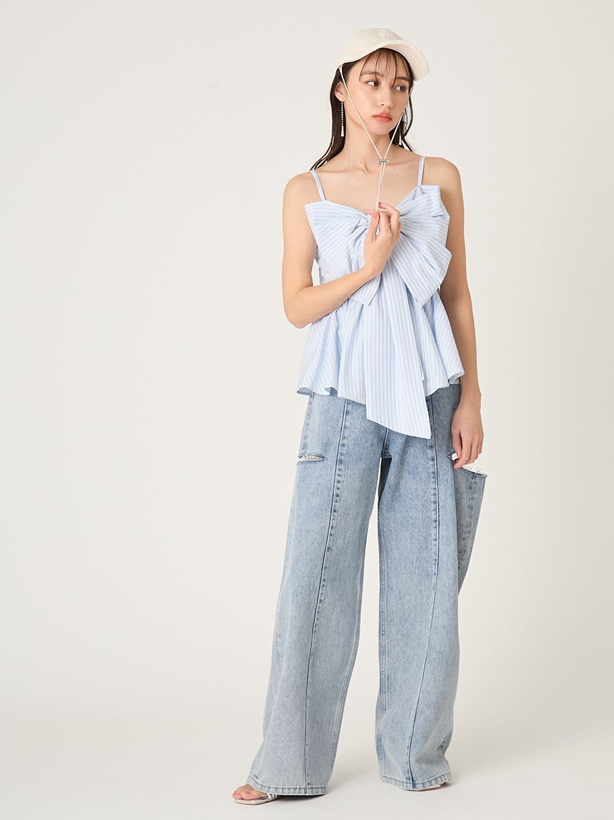 FRAY I.D「リボンペプラムキャミトップス」|キャミソール|