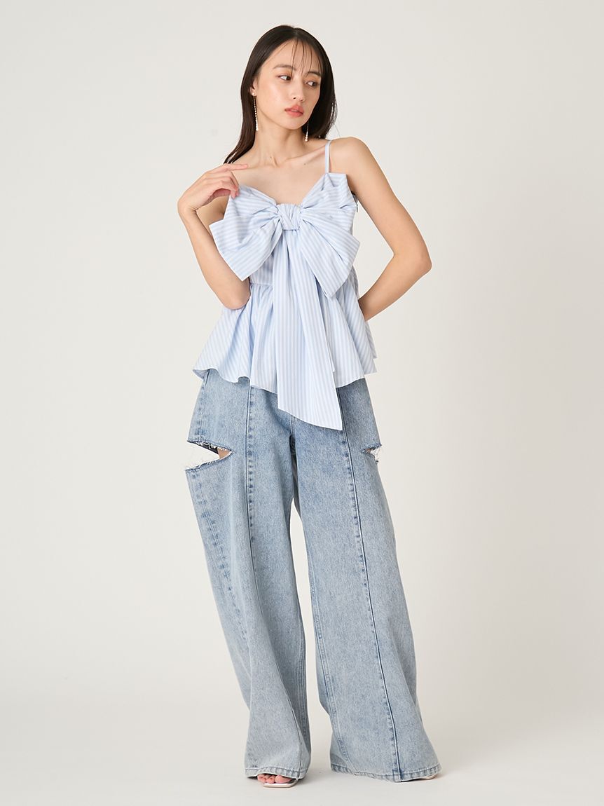 FRAY I.D「リボンペプラムキャミトップス」|キャミソール|