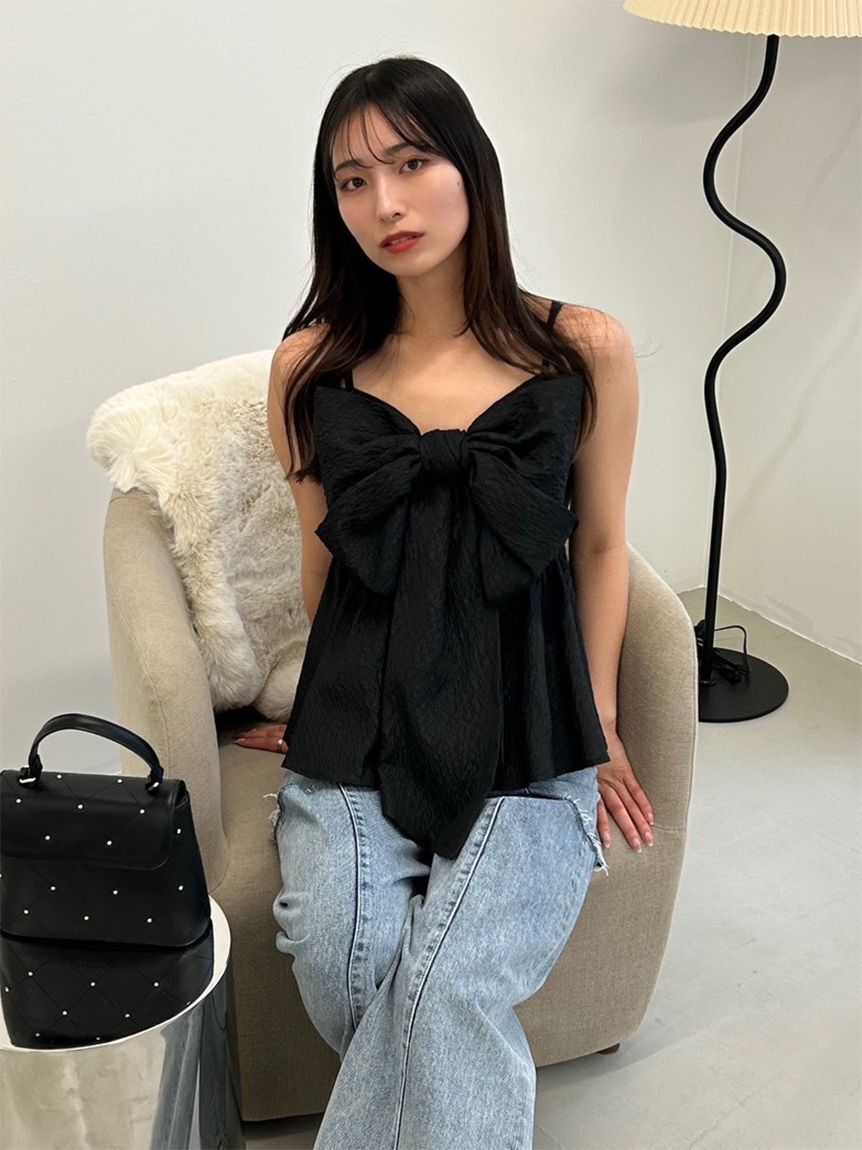 FRAY I.D「リボンペプラムキャミトップス」|キャミソール|