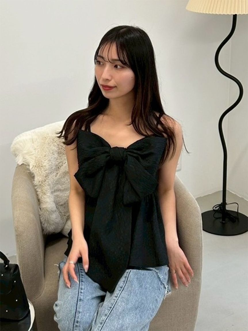 FRAY I.D「リボンペプラムキャミトップス」|キャミソール|