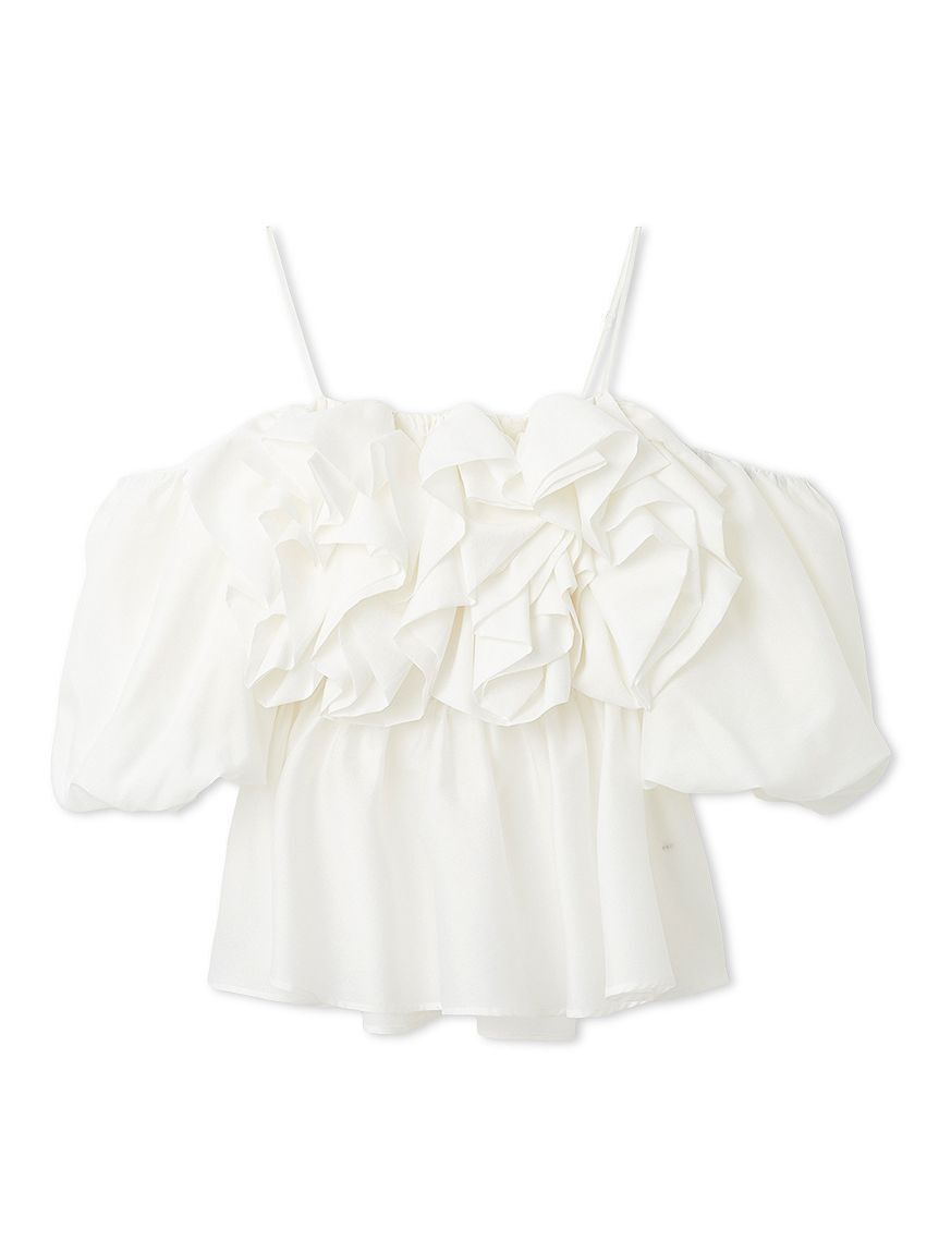 FRAY I.D「フラワーライクフリルペプラムブラウス」|シャツ・ブラウス|WHT