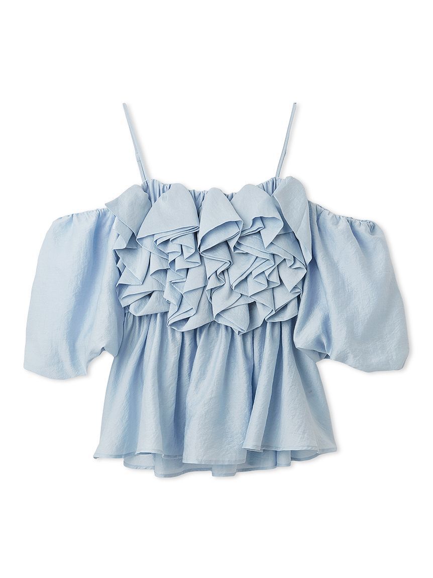 FRAY I.D「フラワーライクフリルペプラムブラウス」|シャツ・ブラウス|BLU