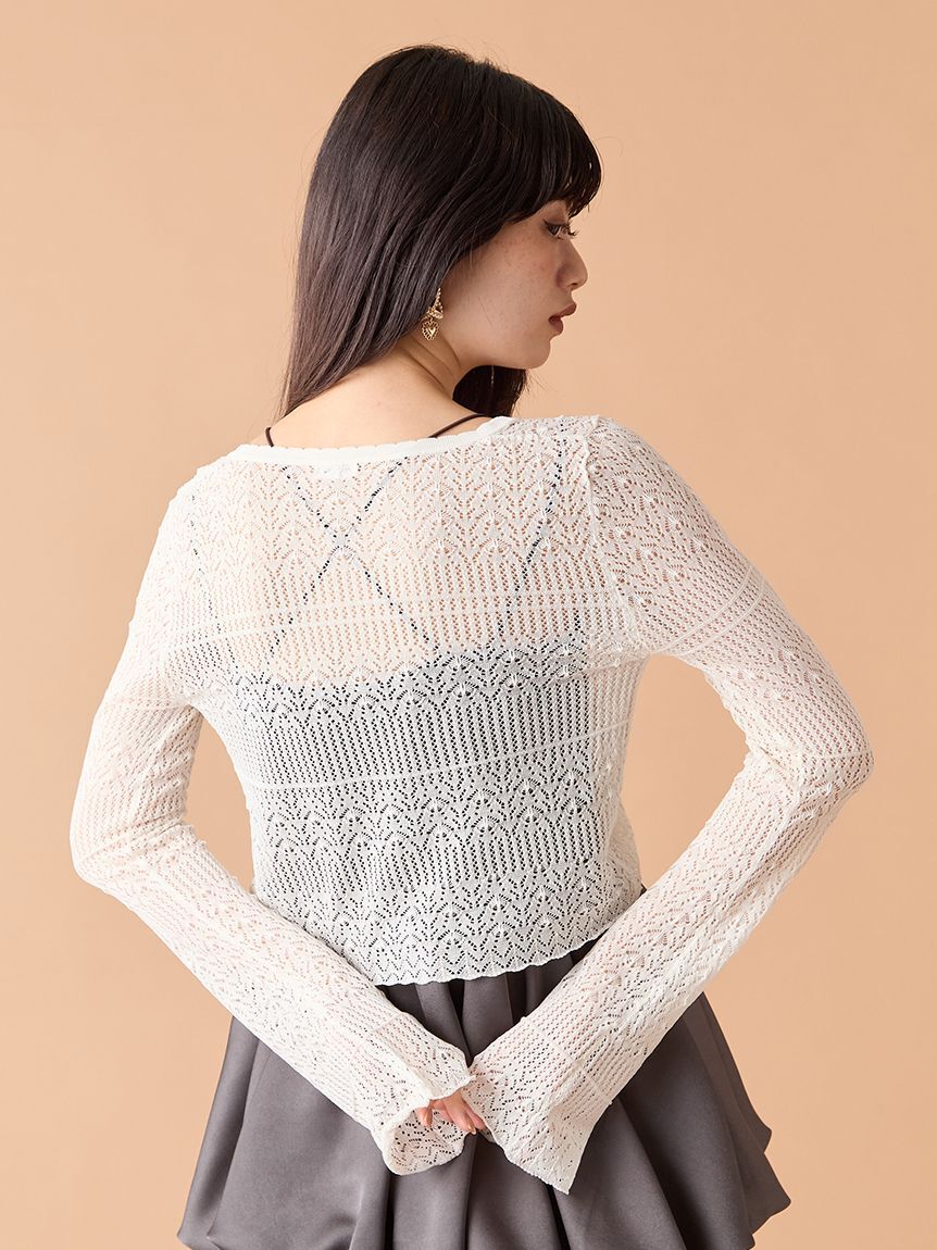 LILY BROWN「セミシアーニットカーディガン」|カーディガン|