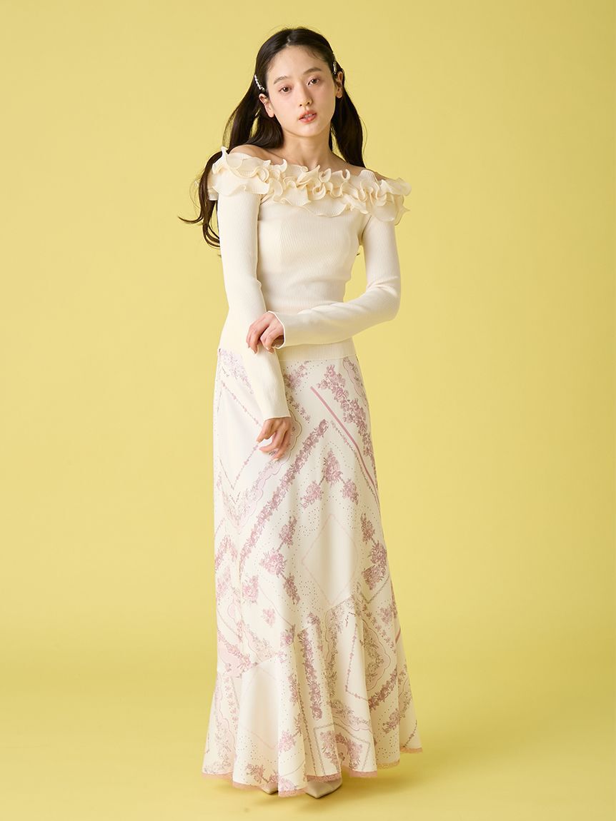 LILY BROWN「モチーフフリルニットトップス」|ニット・セーター|