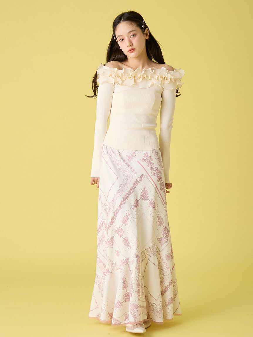 LILY BROWN「モチーフフリルニットトップス」|ニット・セーター|