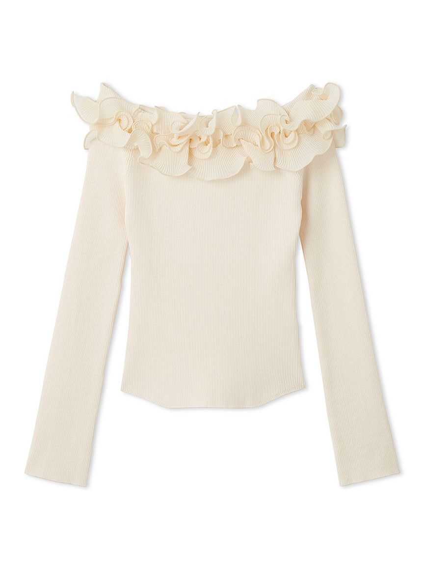 LILY BROWN「モチーフフリルニットトップス」|ニット・セーター|