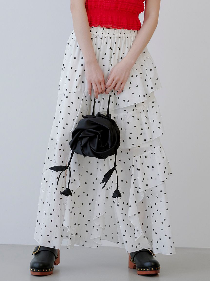 LILY BROWN「【WEB限定00サイズ】ラッフルフリルティアードスカート」|スカート|