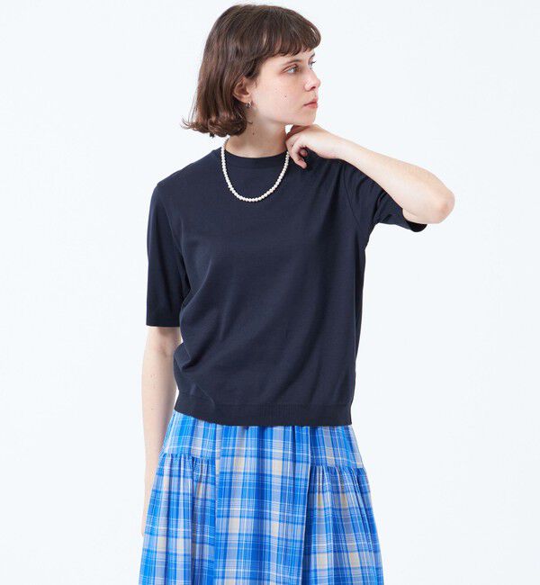 MACKINTOSH PHILOSOPHY「ハイゲージクルーネックニットT」|ニット・セーター|ネイビー