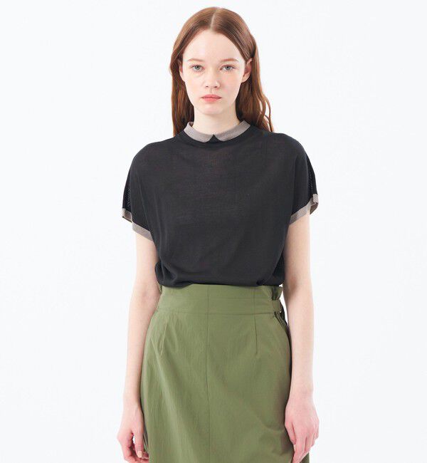 MACKINTOSH PHILOSOPHY「Cleric Collar Knit シアードルマン」|ニット・セーター|ブラック