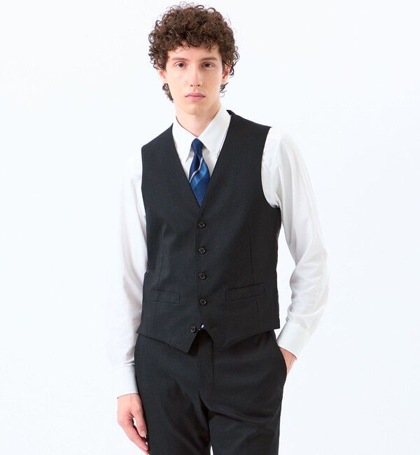 MACKINTOSH PHILOSOPHY「トロッター ウェストコート#000（ナンバーゼロ）バーズアイストレッチ　リサイクル」|その他|ブラック