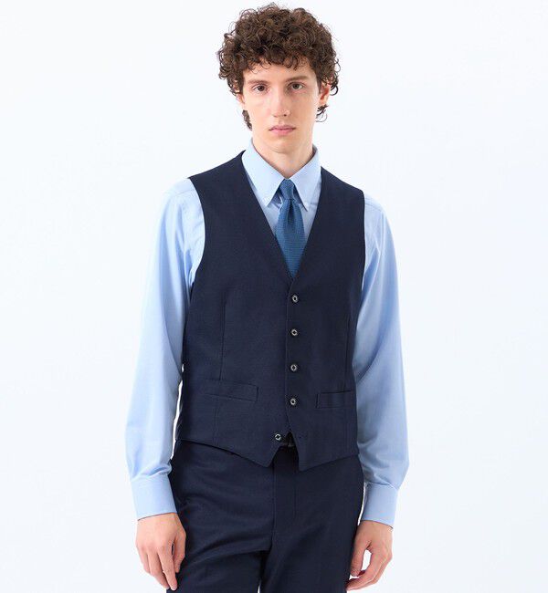 MACKINTOSH PHILOSOPHY「トロッター ウェストコート#000（ナンバーゼロ）バーズアイストレッチ　リサイクル」|その他|ネイビー
