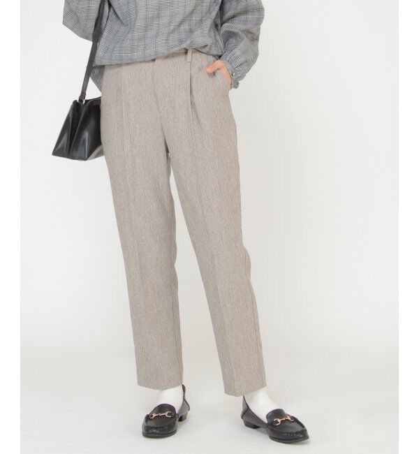 ikka「RENUウーリッシュフラノテーパード」|その他|ブラウン