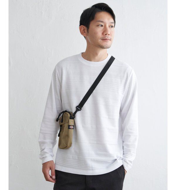 IKKA LOUNGE「ランダムリップルボーダーロンT」|Tシャツ・カットソー|ホワイト