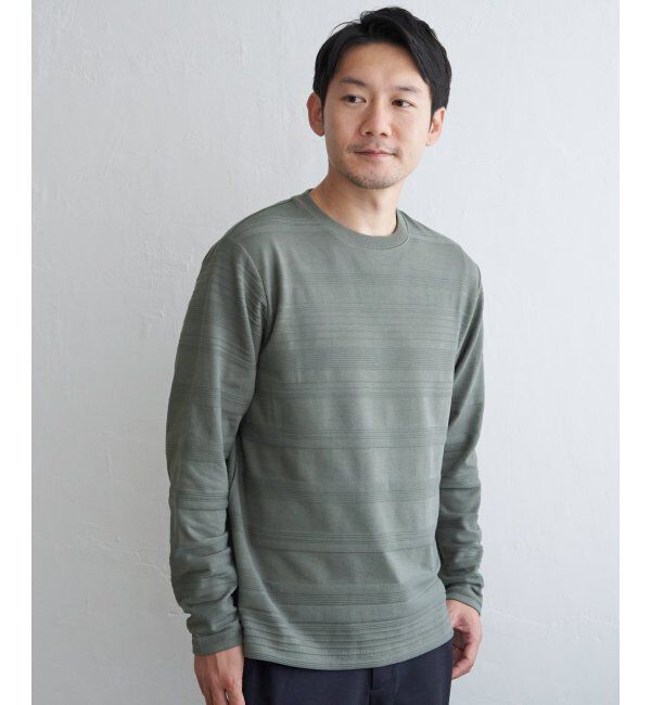 IKKA LOUNGE「ランダムリップルボーダーロンT」|Tシャツ・カットソー|