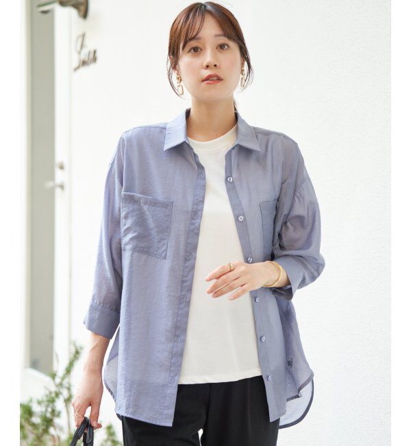 ikka「【2点セット】シア刺繍シャツタンクアンサンブル」|シャツ・ブラウス|