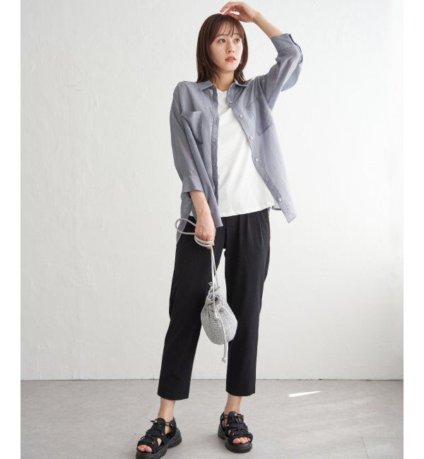 ikka「【2点セット】シア刺繍シャツタンクアンサンブル」|シャツ・ブラウス|