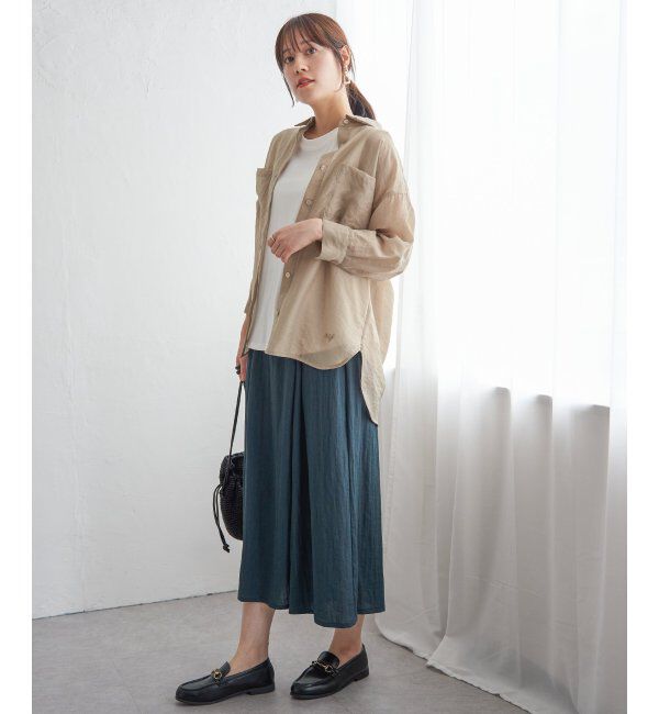 ikka「【2点セット】シア刺繍シャツタンクアンサンブル」|シャツ・ブラウス|