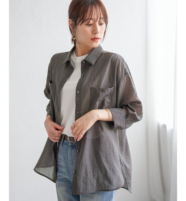 ikka「【2点セット】シア刺繍シャツタンクアンサンブル」|シャツ・ブラウス|