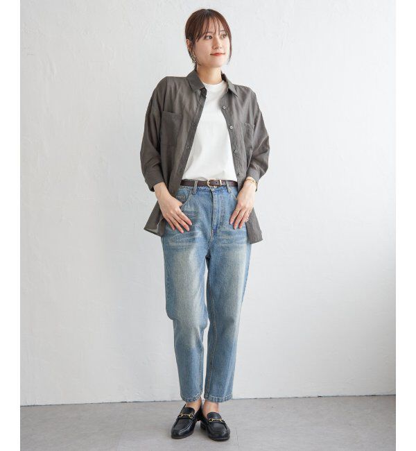 ikka「【2点セット】シア刺繍シャツタンクアンサンブル」|シャツ・ブラウス|