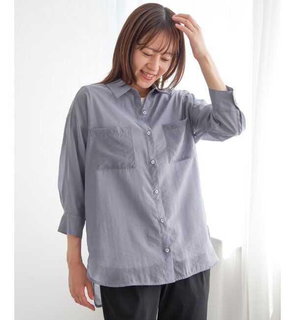 ikka「【2点セット】シア刺繍シャツタンクアンサンブル」|シャツ・ブラウス|