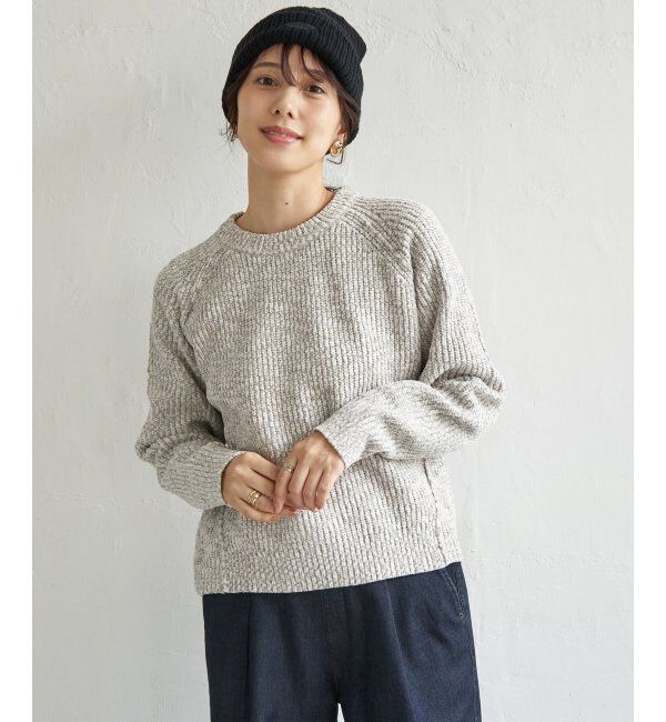 ikka「畦編みモールニットプルオーバー」|プルオーバー|グレー