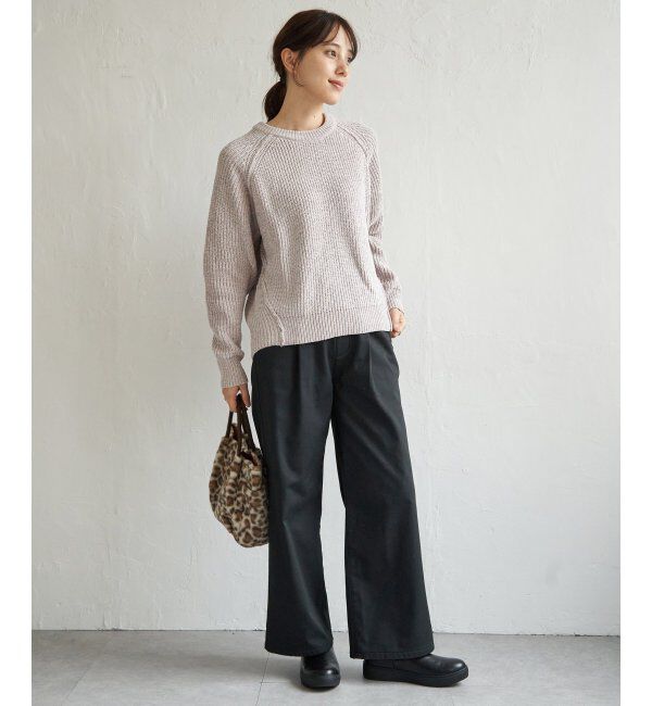 ikka「畦編みモールニットプルオーバー」|プルオーバー|