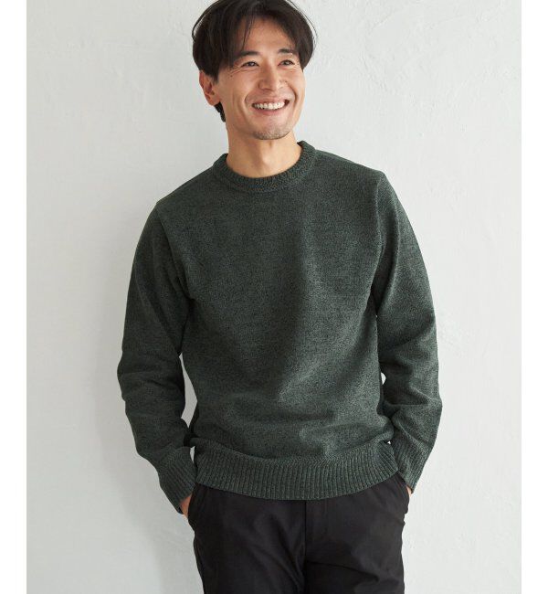 ikka「Wフェイスモールクルーニット」|プルオーバー|グリーン