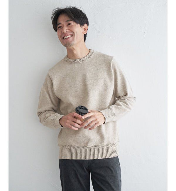 ikka「Wフェイスモールクルーニット」|プルオーバー|