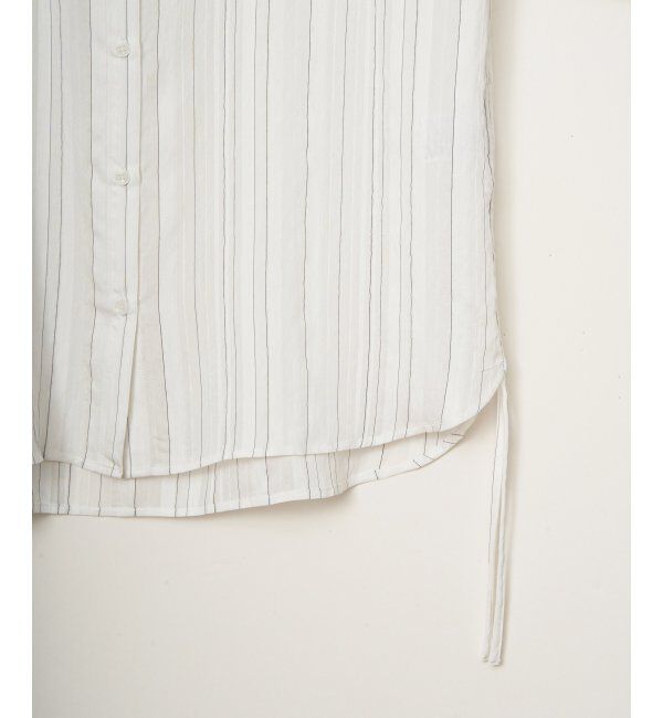 ikka「サテン／ドビーサイドリボンシャツ」|シャツ・ブラウス|