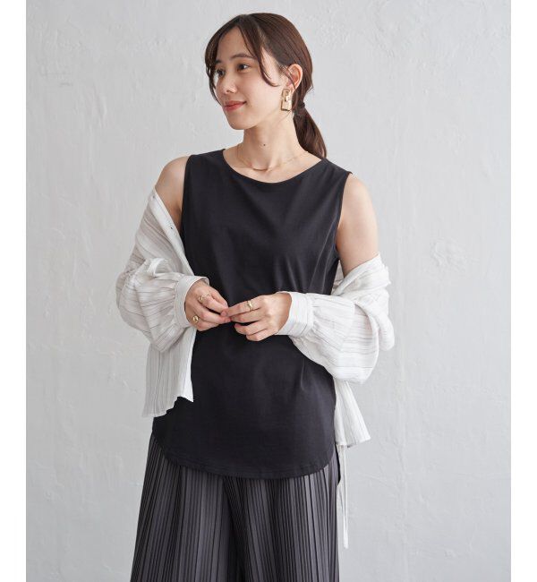 ikka「サテン／ドビーサイドリボンシャツ」|シャツ・ブラウス|