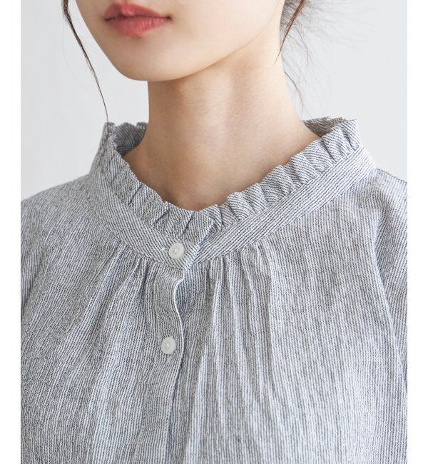 Lbc with Life「オーガニックコットン襟フリルブラウス」|シャツ・ブラウス|