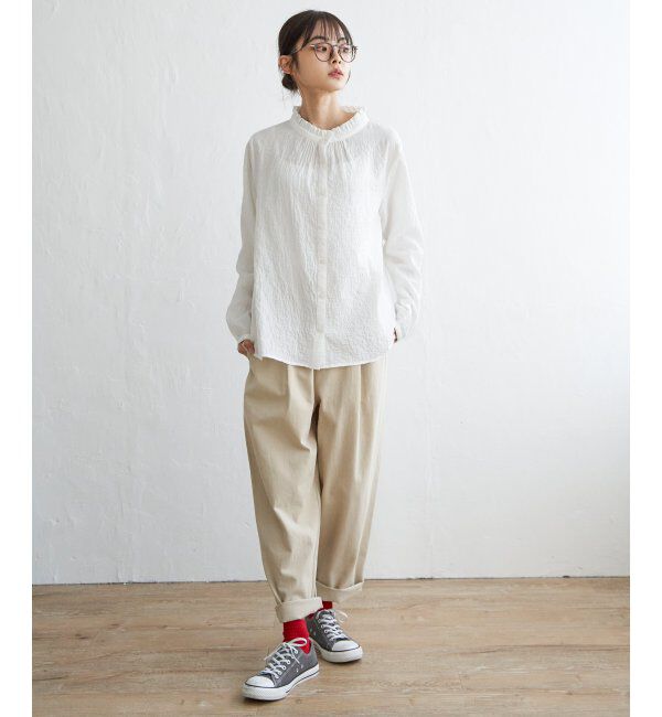 Lbc with Life「オーガニックコットン襟フリルブラウス」|シャツ・ブラウス|