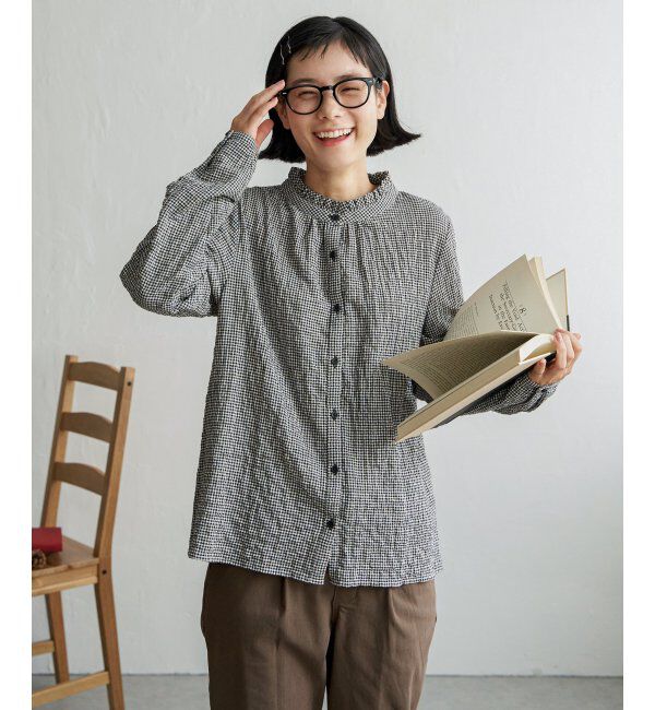 Lbc with Life「オーガニックコットン襟フリルブラウス」|シャツ・ブラウス|