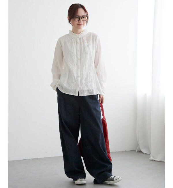 Lbc with Life「オーガニックコットン襟フリルブラウス」|シャツ・ブラウス|