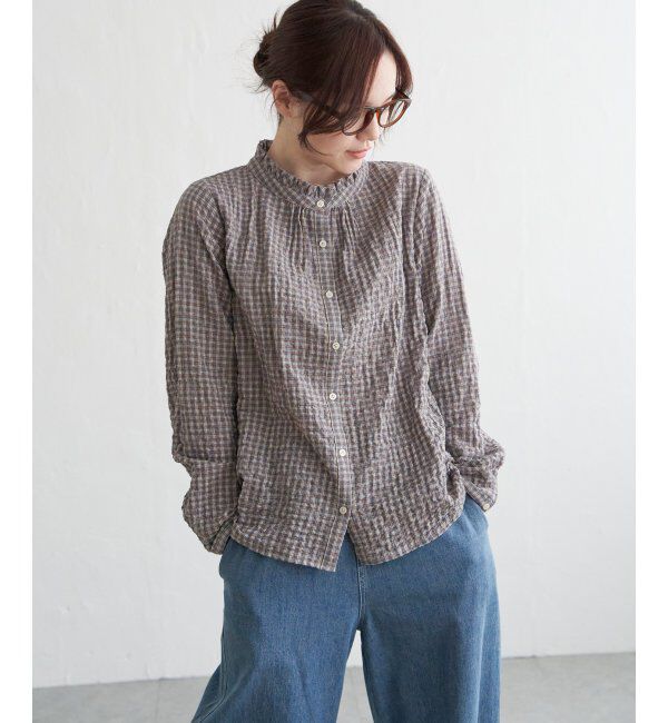 Lbc with Life「オーガニックコットン襟フリルブラウス」|シャツ・ブラウス|