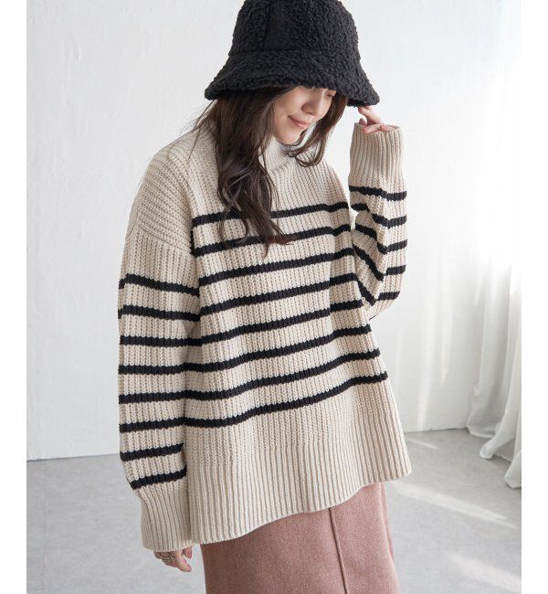 Lbc with Life「マットモール畦ニットプルオーバー」|カーディガン|