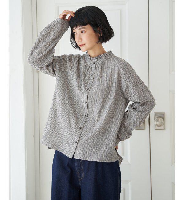 Lbc with Life「オーガニックコットン襟フリルブラウス」|シャツ・ブラウス|