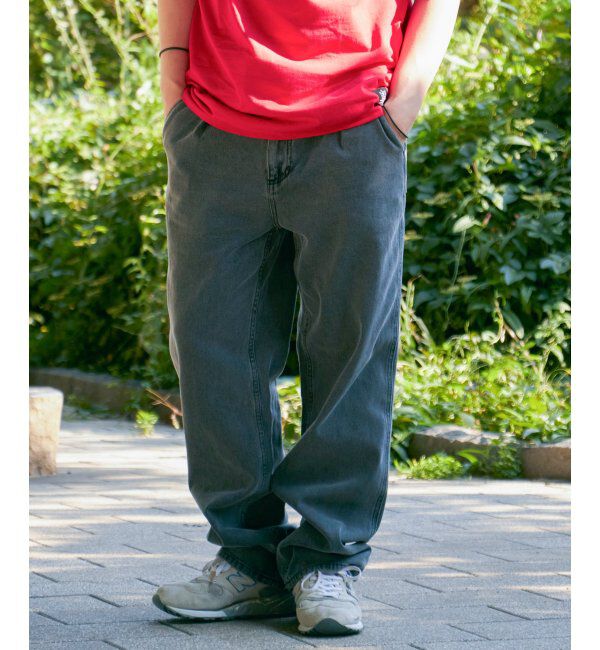 VENCE share style「ワンタックルーズデニムパンツ」|デニム|チャコール