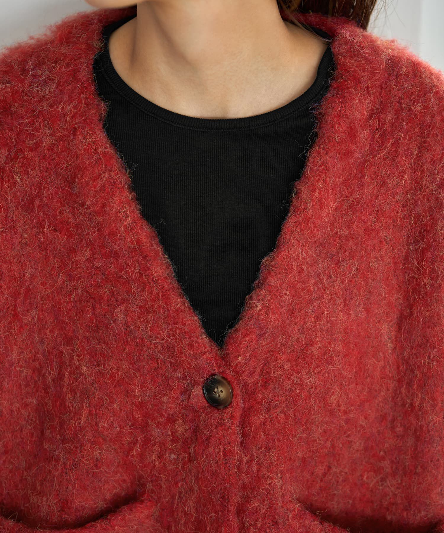 STYLE DELI「【LUXE】毛起こしブークレポケットカーディガン」|ニット・セーター|