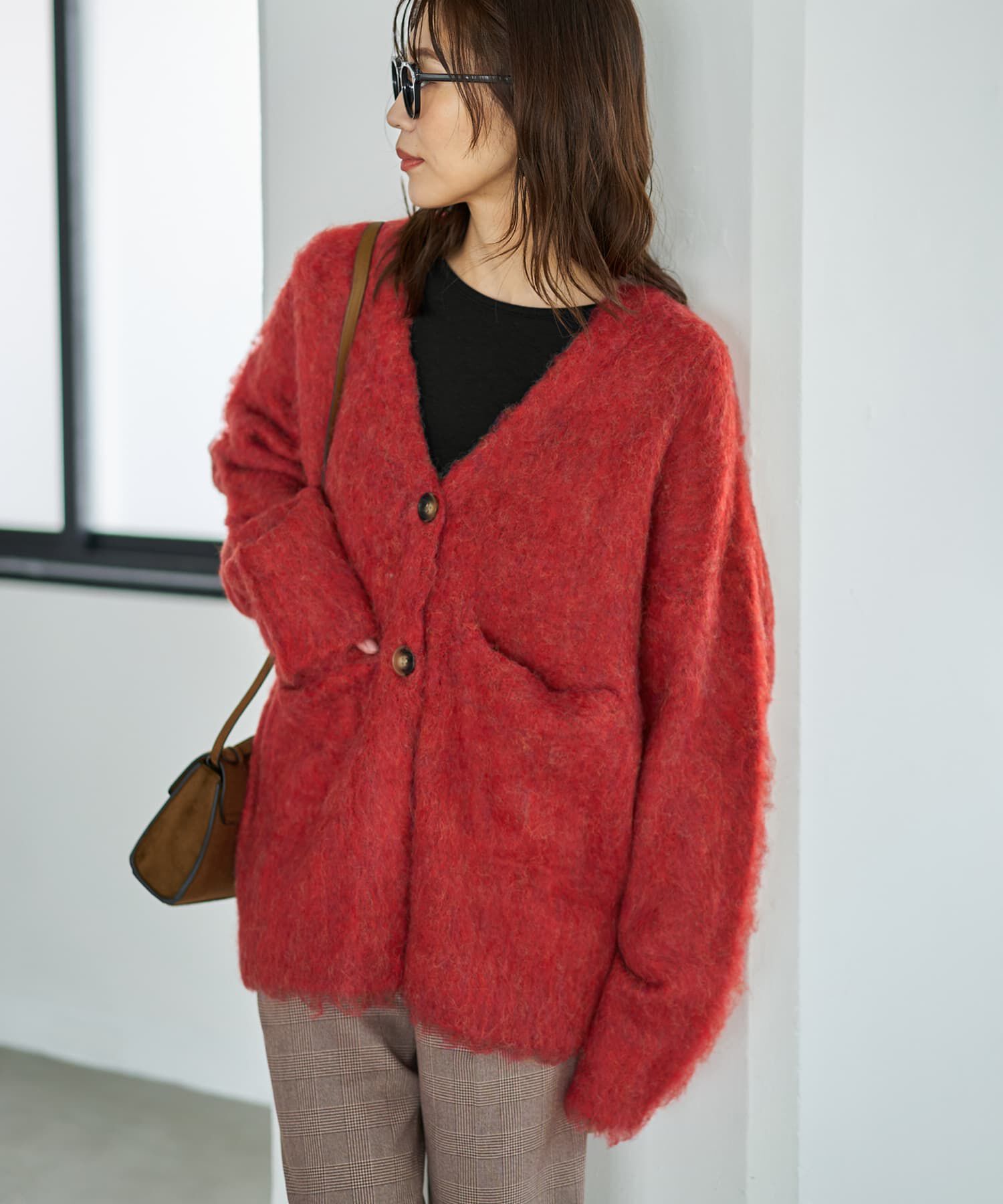 STYLE DELI「【LUXE】毛起こしブークレポケットカーディガン」|ニット・セーター|