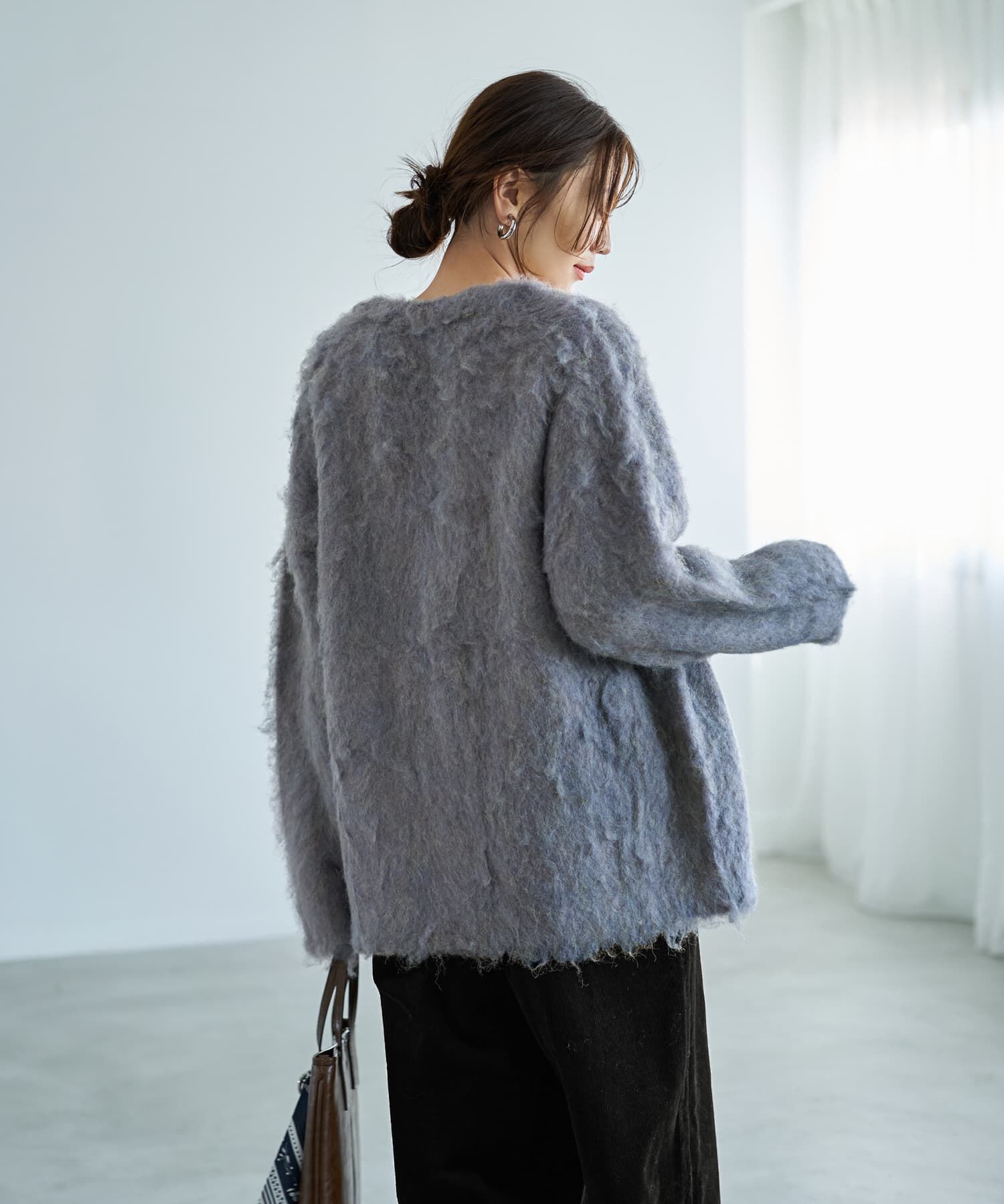 STYLE DELI「【LUXE】毛起こしブークレポケットカーディガン」|ニット・セーター|