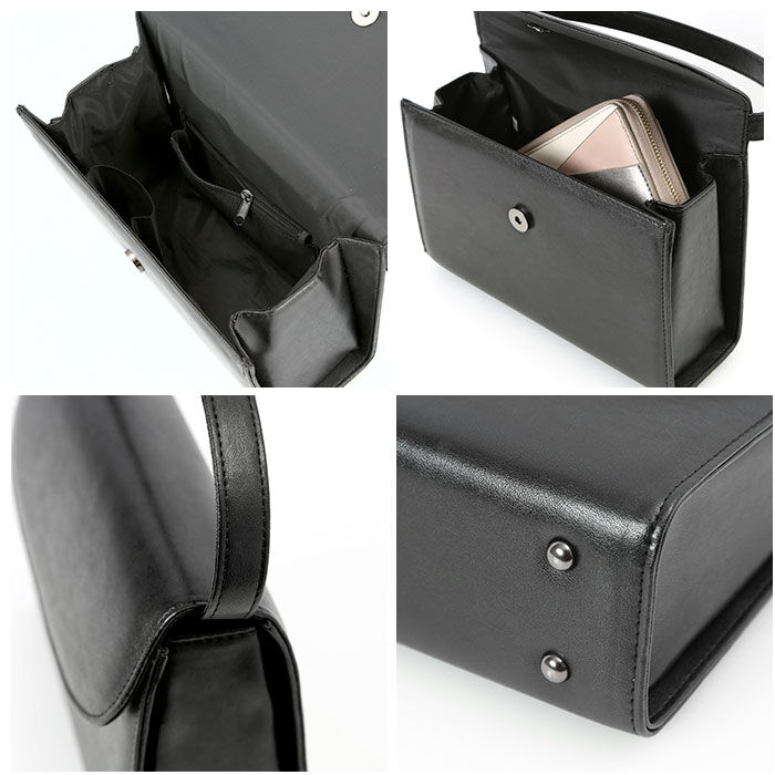 BACKYARD FAMILY「フォーマルバッグ 黒 通販 ローヤル 合皮 冠婚葬祭 ハンドバッグ ブラック 鞄 カバン 上品」|ハンドバッグ|