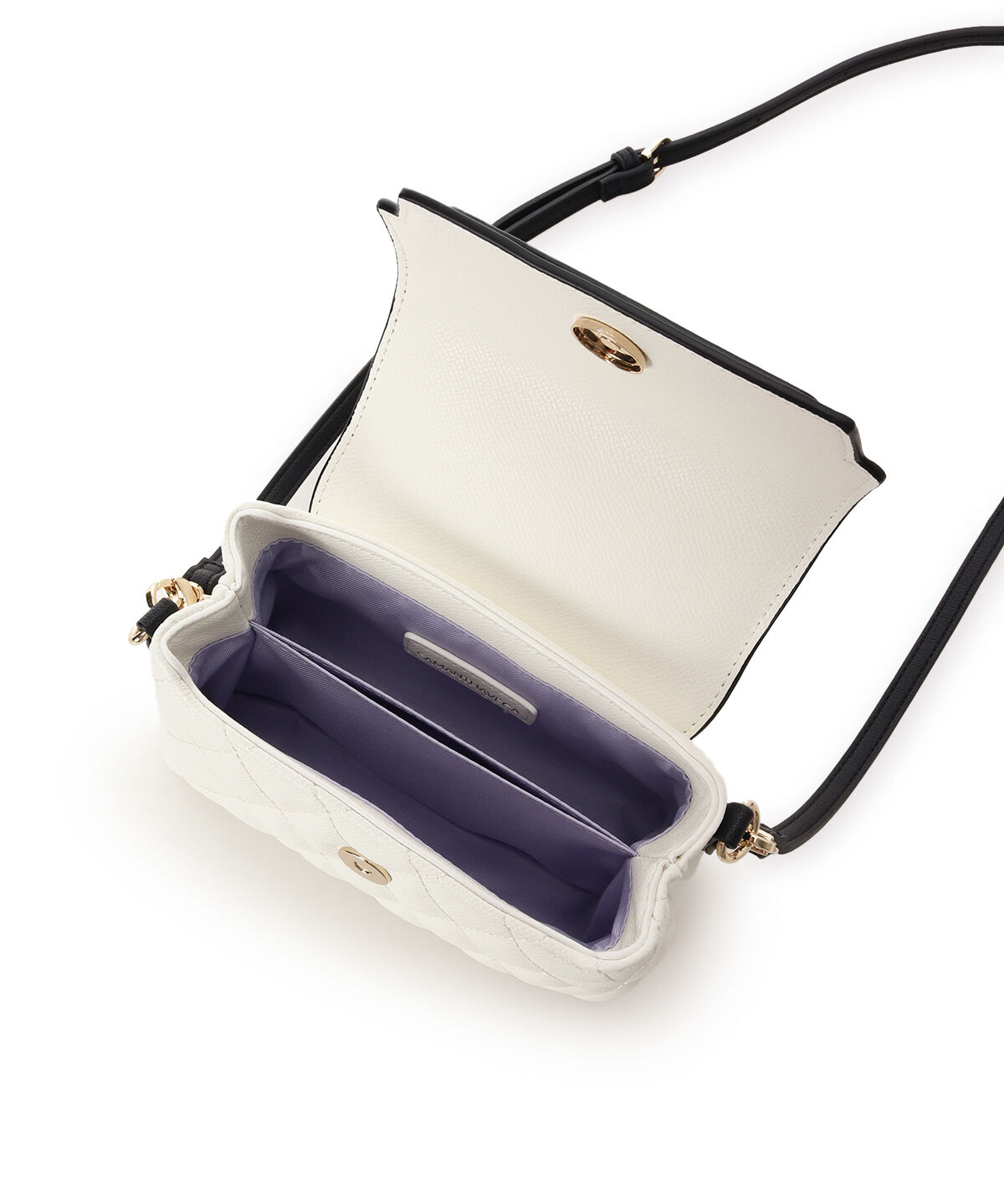 Samantha Vega「スクエアビジューキルトフラップショルダーバッグ」|ショルダー・メッセンジャー|