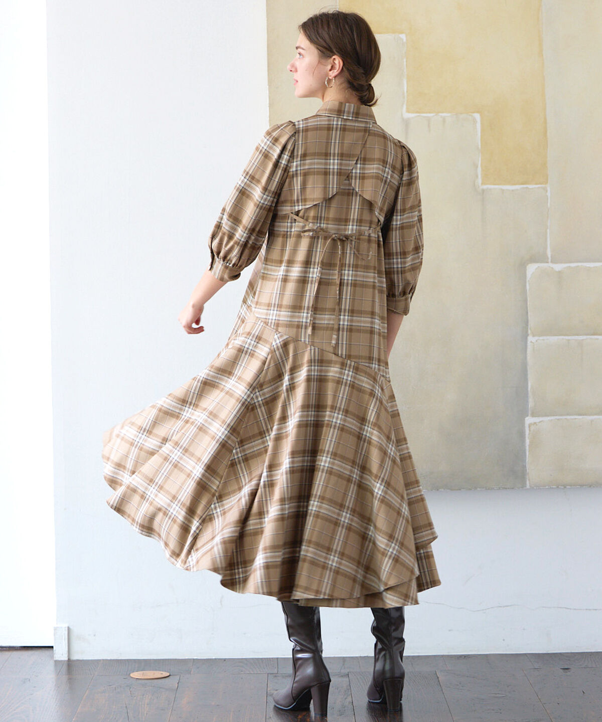 裾切替フリルシャツワンピース（アンドクチュール）｜ルミネの