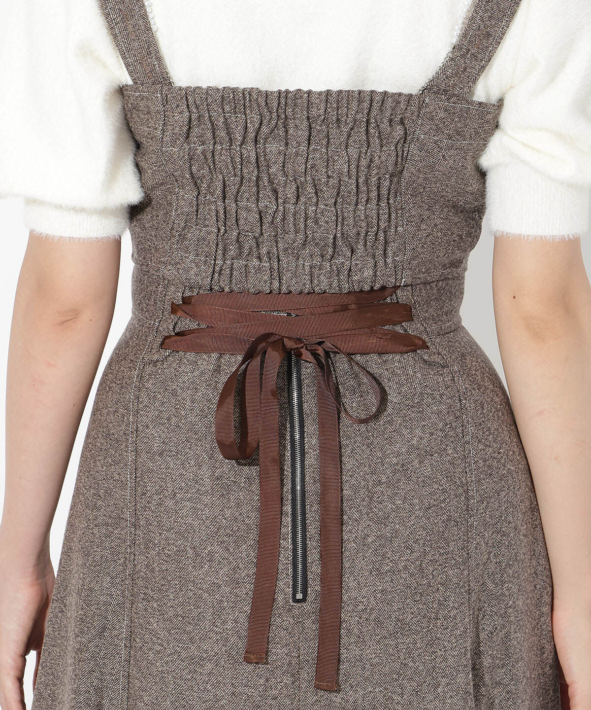 アンドクチュール「ヘリンボーンツイードキャミセットアップ」|ワンピース|
