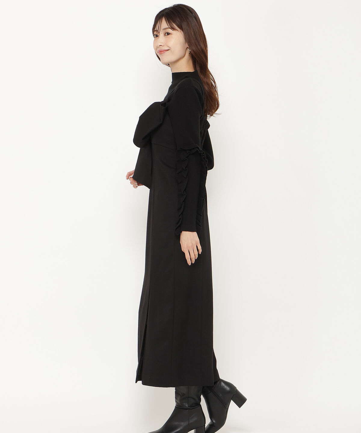 アンドクチュール「アシメショルダーリボンワンピース」|ワンピース|